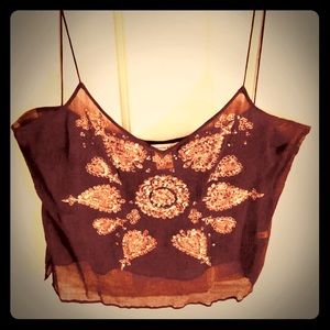 ♥️Abercrombie Top silk burgundy tone